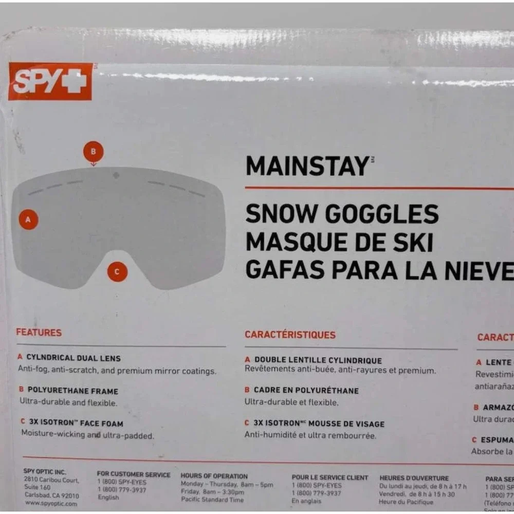 Spy + Mainstay Snow Goggles with Dual Lens (2622079)   NEW IN PACKAGE